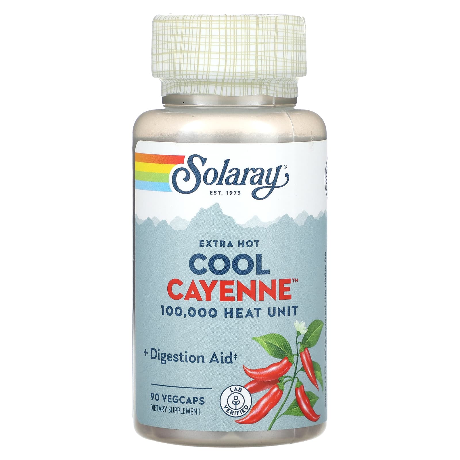 Solaray, Cayenne Cool Extra Hot 600 mg, 90 VegCaps UPC 076280081022 | HiLife Vitamins